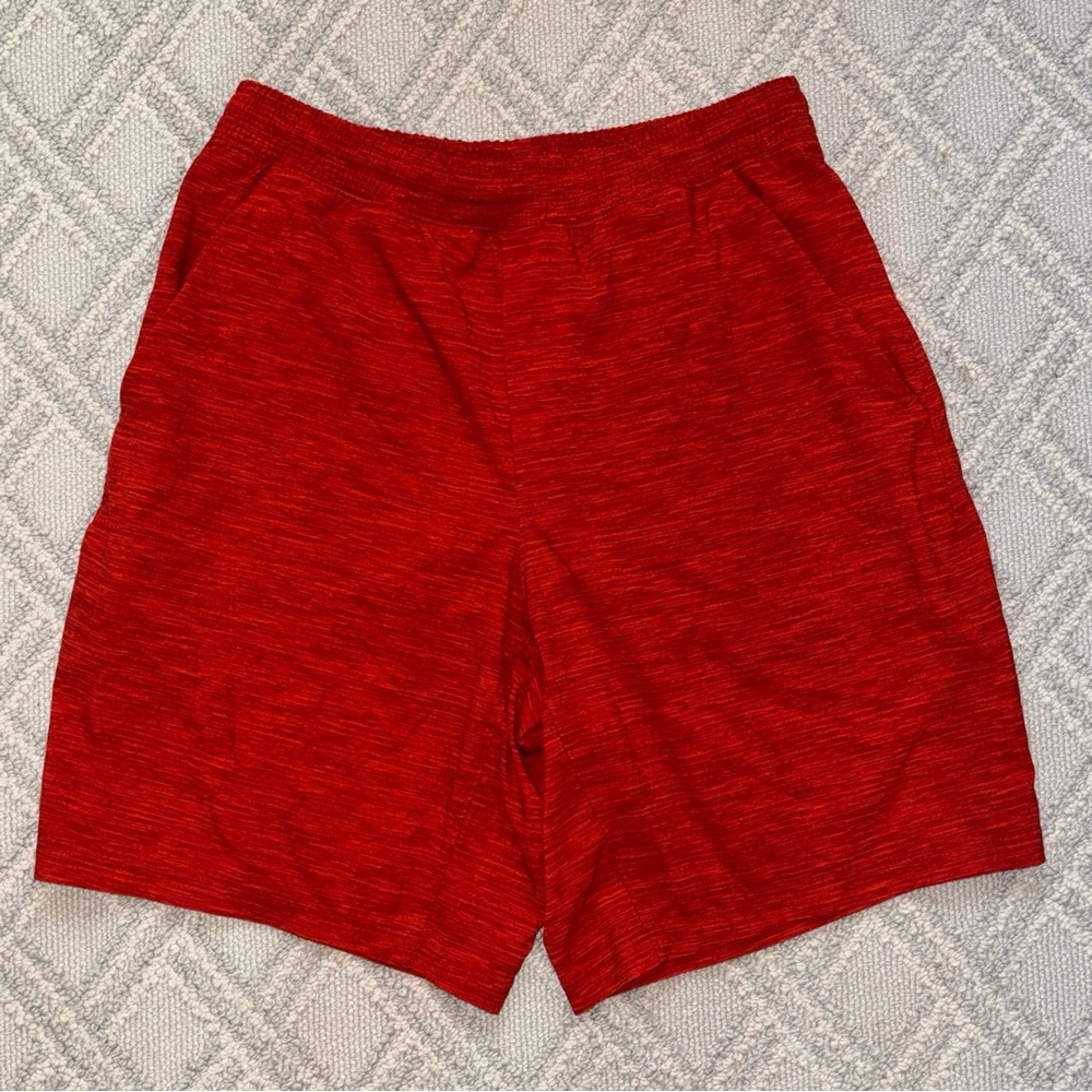 Lululemon Pace Breaker 9" ins red-orange heather w/ liner running shorts Medium
